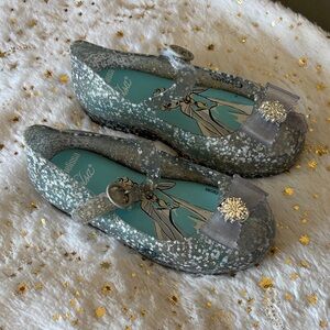 Mini Melissa Glittery Silver Dress Shoes for Kids